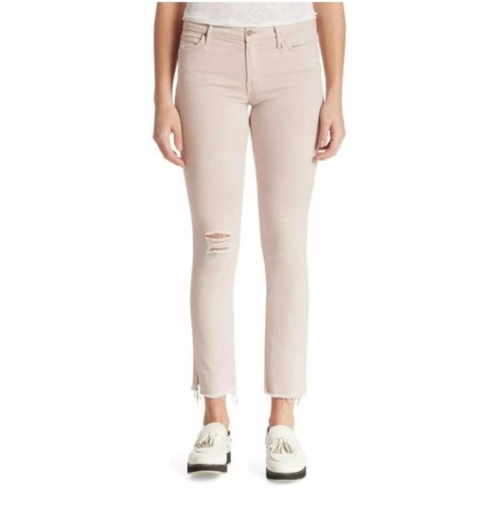 Mother The Rascal Ankle Snippet Jeans In Blush Size 25